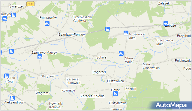 mapa Sokule gmina Kąkolewnica, Sokule gmina Kąkolewnica na mapie Targeo