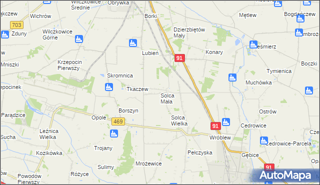 mapa Solca Mała, Solca Mała na mapie Targeo