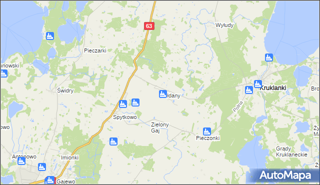 mapa Sołdany gmina Giżycko, Sołdany gmina Giżycko na mapie Targeo