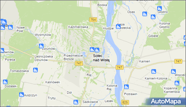 mapa Solec nad Wisłą, Solec nad Wisłą na mapie Targeo