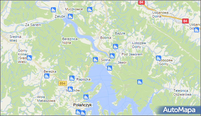 mapa Solina, Solina na mapie Targeo