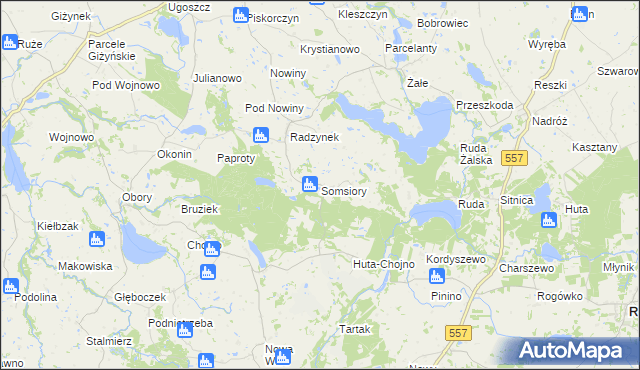 mapa Somsiory, Somsiory na mapie Targeo