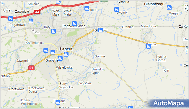 mapa Sonina, Sonina na mapie Targeo