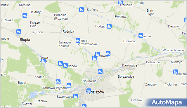 mapa Sosnowiec gmina Sędziszów, Sosnowiec gmina Sędziszów na mapie Targeo