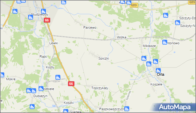 mapa Spiczki, Spiczki na mapie Targeo