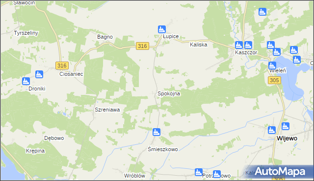 mapa Spokojna, Spokojna na mapie Targeo