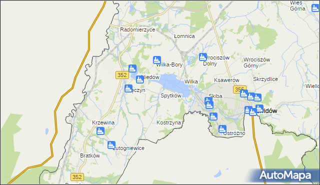 mapa Spytków, Spytków na mapie Targeo