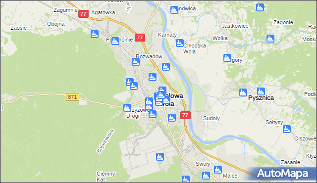 mapa Stalowa Wola, Stalowa Wola na mapie Targeo