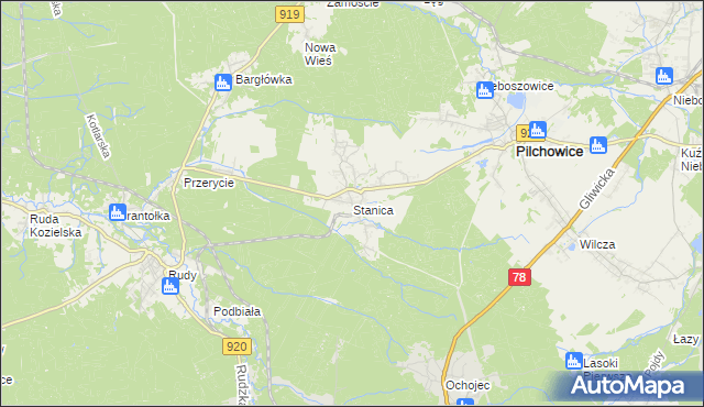 mapa Stanica, Stanica na mapie Targeo
