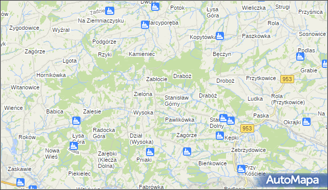mapa Stanisław Górny, Stanisław Górny na mapie Targeo