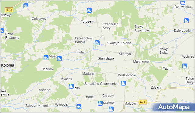 mapa Stanisława, Stanisława na mapie Targeo