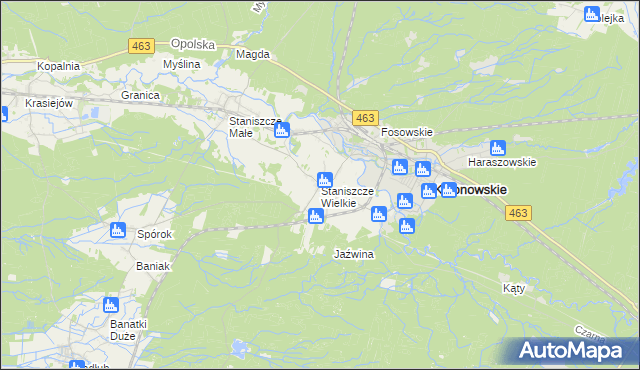 mapa Staniszcze Wielkie, Staniszcze Wielkie na mapie Targeo