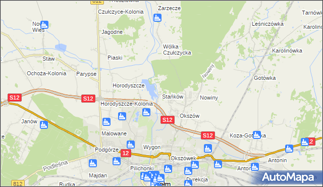 mapa Stańków, Stańków na mapie Targeo