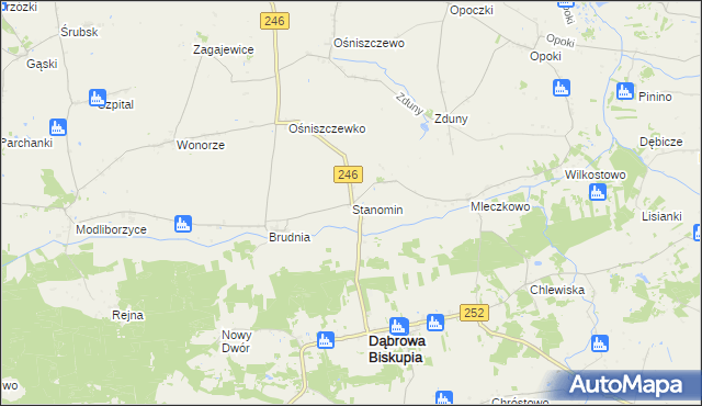 mapa Stanomin, Stanomin na mapie Targeo