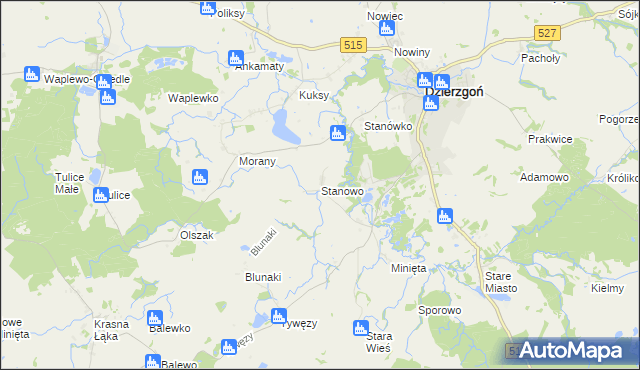 mapa Stanowo gmina Dzierzgoń, Stanowo gmina Dzierzgoń na mapie Targeo