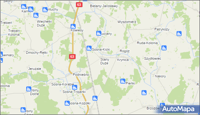 mapa Stany Duże, Stany Duże na mapie Targeo