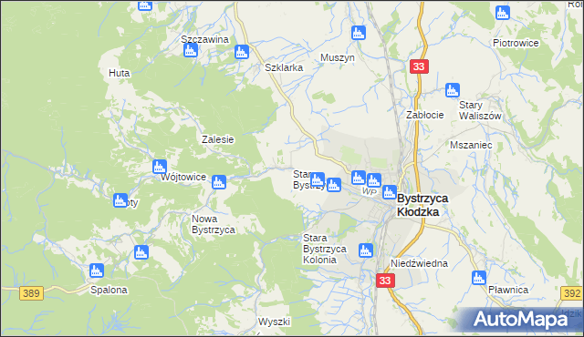 mapa Stara Bystrzyca, Stara Bystrzyca na mapie Targeo