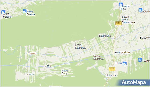 mapa Stara Dąbrowa gmina Leoncin, Stara Dąbrowa gmina Leoncin na mapie Targeo