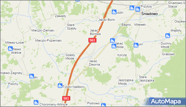 mapa Stara Jakać, Stara Jakać na mapie Targeo