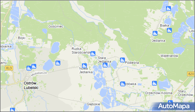 mapa Stara Jedlanka, Stara Jedlanka na mapie Targeo