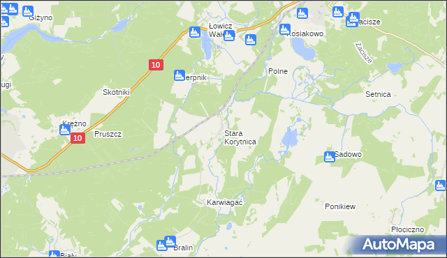 mapa Stara Korytnica, Stara Korytnica na mapie Targeo