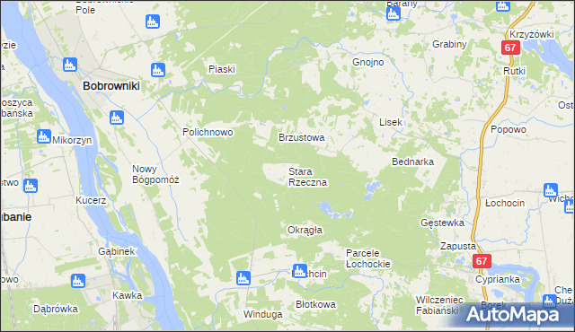 mapa Stara Rzeczna, Stara Rzeczna na mapie Targeo