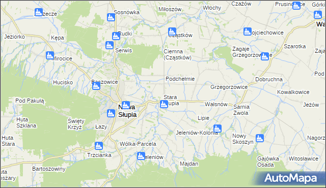 mapa Stara Słupia, Stara Słupia na mapie Targeo