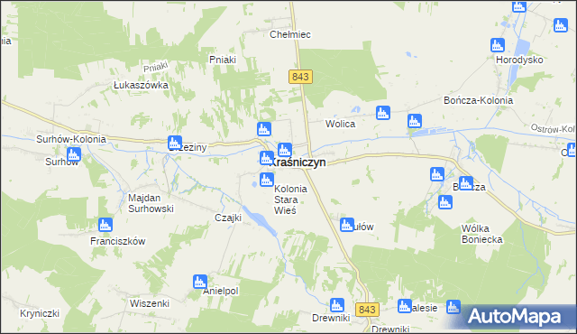 mapa Stara Wieś gmina Kraśniczyn, Stara Wieś gmina Kraśniczyn na mapie Targeo