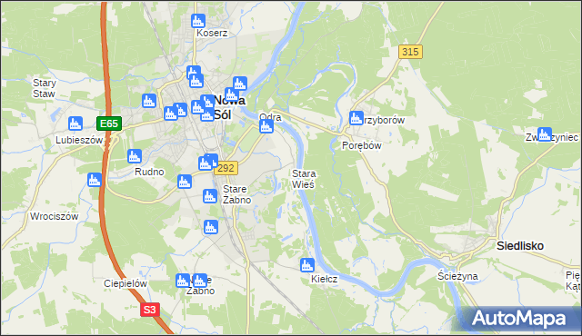 mapa Stara Wieś gmina Nowa Sól, Stara Wieś gmina Nowa Sól na mapie Targeo