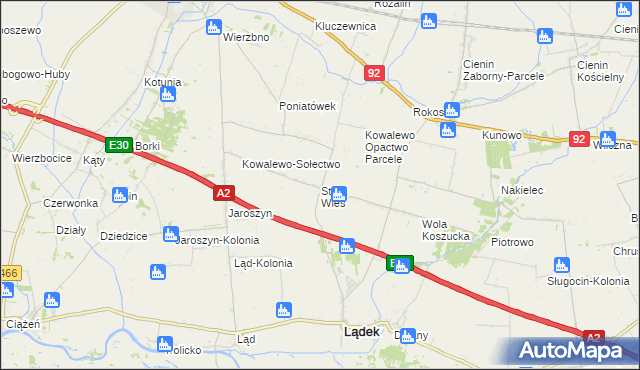 mapa Stara Wieś gmina Słupca, Stara Wieś gmina Słupca na mapie Targeo