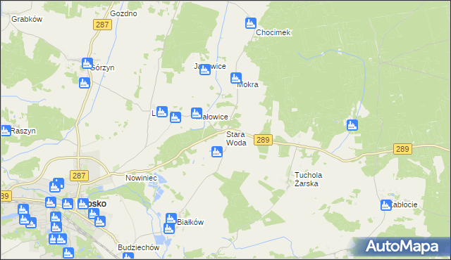mapa Stara Woda gmina Lubsko, Stara Woda gmina Lubsko na mapie Targeo
