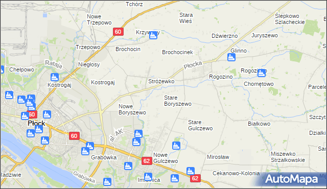 mapa Stare Boryszewo, Stare Boryszewo na mapie Targeo