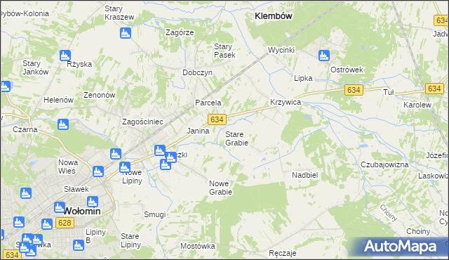 mapa Stare Grabie, Stare Grabie na mapie Targeo