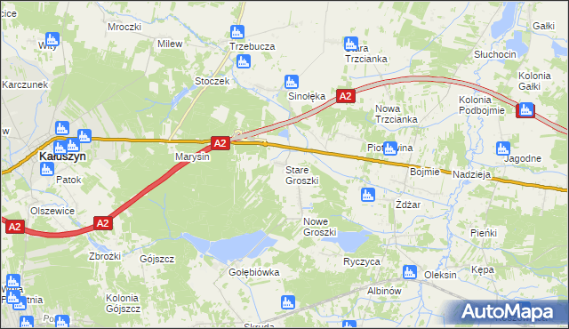 mapa Stare Groszki, Stare Groszki na mapie Targeo