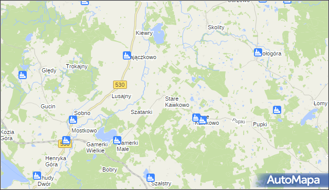 mapa Stare Kawkowo, Stare Kawkowo na mapie Targeo