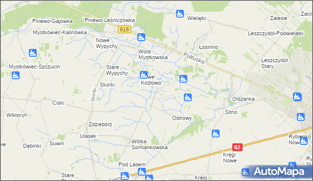 mapa Stare Kozłowo, Stare Kozłowo na mapie Targeo