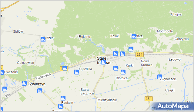 mapa Stare Kurowo, Stare Kurowo na mapie Targeo