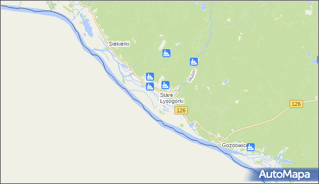 mapa Stare Łysogórki, Stare Łysogórki na mapie Targeo