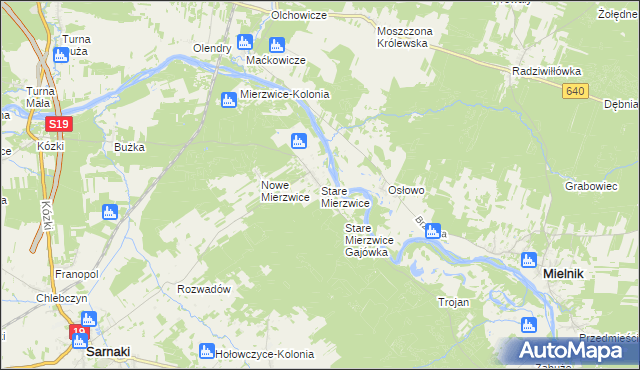 mapa Stare Mierzwice, Stare Mierzwice na mapie Targeo