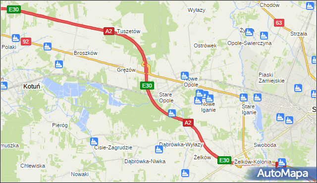 mapa Stare Opole, Stare Opole na mapie Targeo