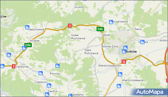 mapa Stare Rochowice, Stare Rochowice na mapie Targeo