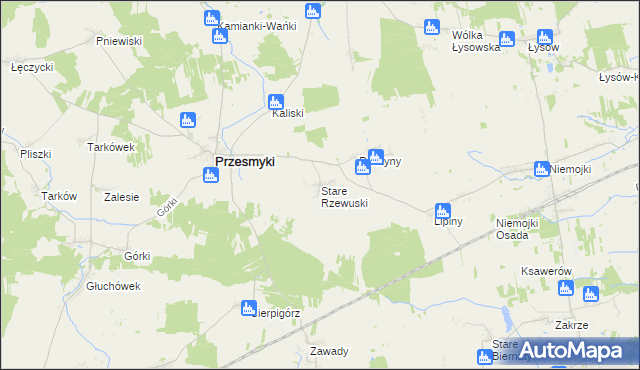 mapa Stare Rzewuski, Stare Rzewuski na mapie Targeo