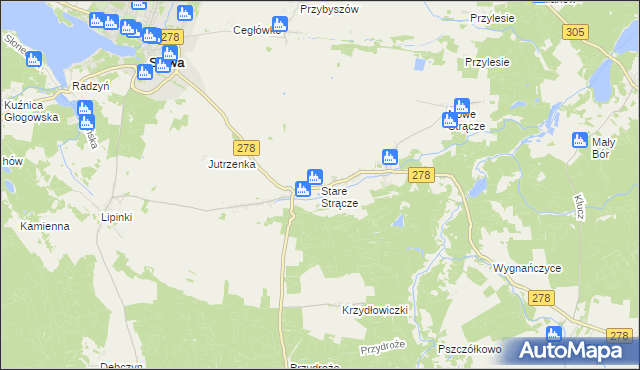mapa Stare Strącze, Stare Strącze na mapie Targeo