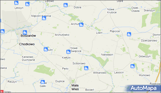 mapa Stare Święcice, Stare Święcice na mapie Targeo
