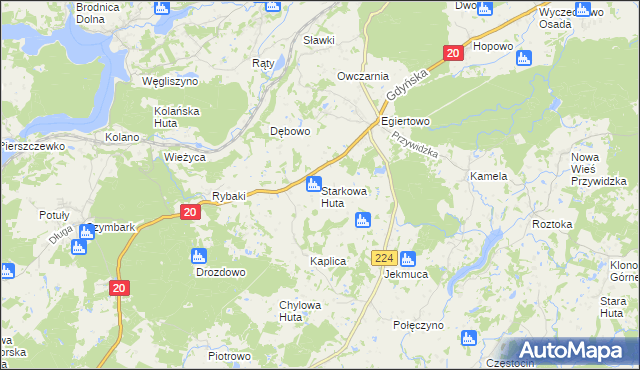 mapa Starkowa Huta, Starkowa Huta na mapie Targeo