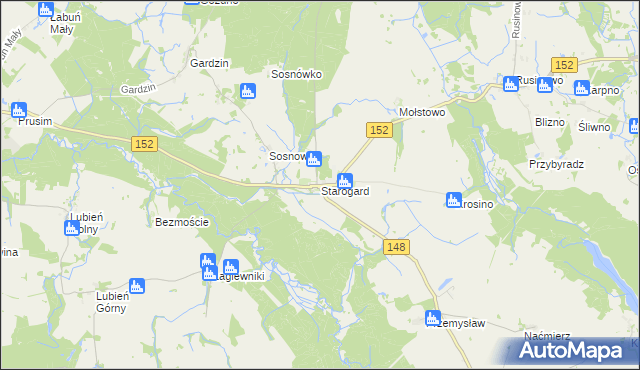 mapa Starogard, Starogard na mapie Targeo