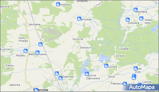 mapa Starościn gmina Świerczów, Starościn gmina Świerczów na mapie Targeo
