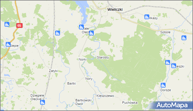 mapa Starosty, Starosty na mapie Targeo