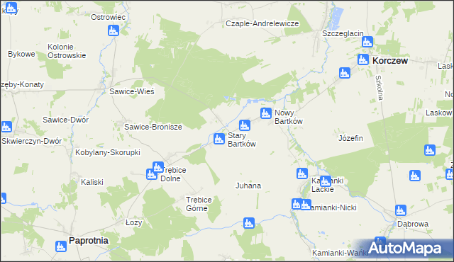 mapa Stary Bartków, Stary Bartków na mapie Targeo