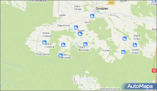 mapa Stary Borowiec, Stary Borowiec na mapie Targeo